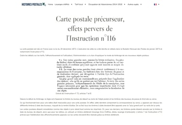 Instruction n°116 1874