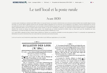 Le tarif local 1830-1878