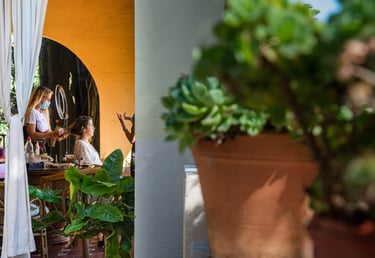 novia peinándose fotografos de casamientos