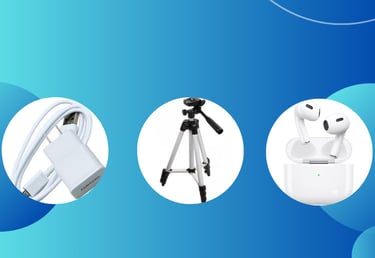 A pic representing mobile accessories – chargers, ring lights, and more – at ZahanatOnline