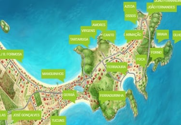 Mapa das Praias de Búzios