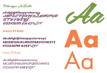 Brand typography including letters, numbers, and special characters in uppercase and lowercase.