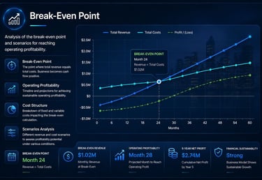 Break-Even Analysis for E-2 Visa Business Plan — financial viability, operating profitability, reven