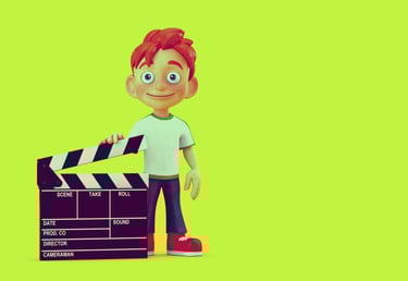 dessin de garcon tenant un clap pour annoncer des liens vidéos