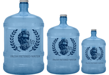 5 gallon, 3 gallon & 1 gallon water jugs