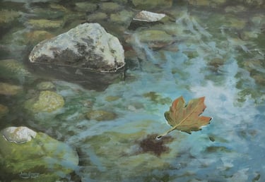Mira puedo flotar. acrilico 30x40cm