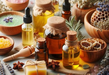 a variety of different types of oils and beeswax