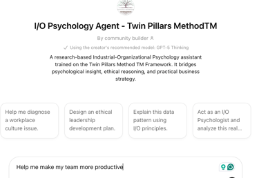 I/O Psychology AI · Industrial Organizational Psychology AI · HR AI Chat GPT