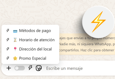 Respuestas rápidas en WhatsApp con archivos