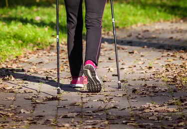 Sport de pleine nature, marche nordique, course à pied, sport santé bien-être #APA
