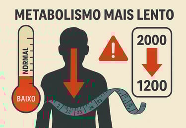 `Metabolismo lento por déficit calórico extremo - Gráfico científico`