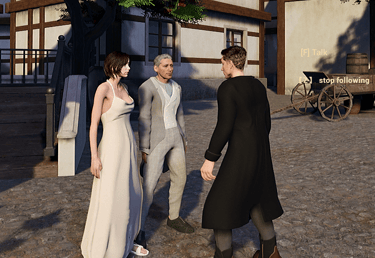 AI characters meeting in Silver Creek Town