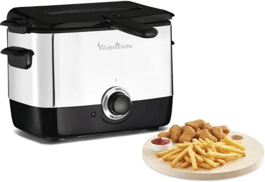 Moulinex AF220010 Freidora de Aceite, Capacidad 1L, para Unos 600 gr de Comida, Acero Inoxidable