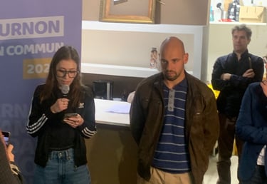 Photo de Marion OTT et Damien Fabvre pendant leurs discours