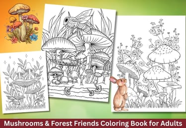 a collection of mushrooms coloring books for adults