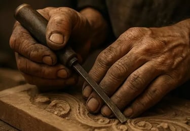 Mãos envelhecidas mostrando o sacrifício e a disciplina silenciosa no trabalho diário.