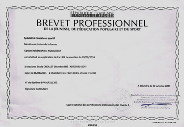 Diplôme Brevet Professionnel de la Jeunesse de l'Éducation Populaire et du Sport AF