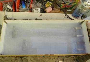 Two part silicone mould setup for resin casting within professional 3D sculptural services