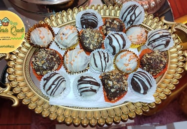 trufas de chocolate bañados grageas nueces