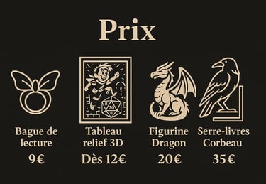 Une grille de produits stylisée avec indicatin de prix