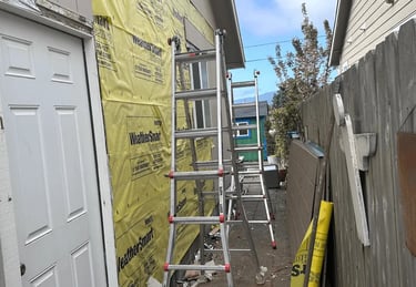 house siding under repair