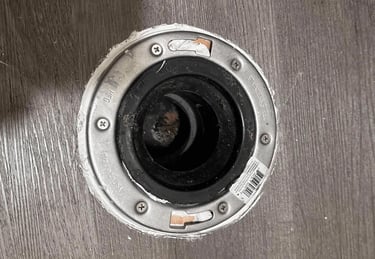 installed closet toilet flange