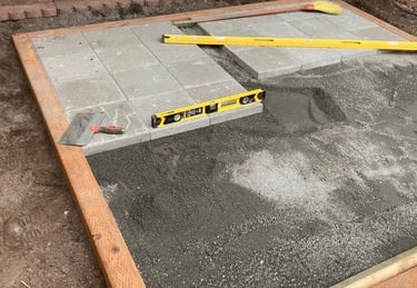stone pavers under construction