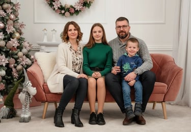 Karácsonyi fotózás Kaposvár stúdió változatos karácsonyi hátterek minőségi dekorációk