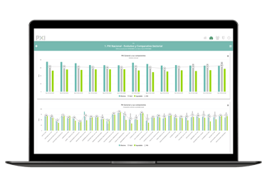 computer showing business stats