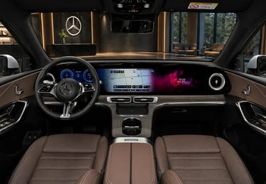 painel digital do Mercedes GLC L EV 800 Nm 800V com tela panorâmica e acabamento premium