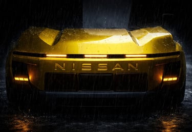 Nissan Skyline retorno icone esportivo em teaser noturno com chuva e luzes LED traseiras acesas