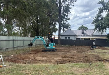 Clearing the temporary church site
