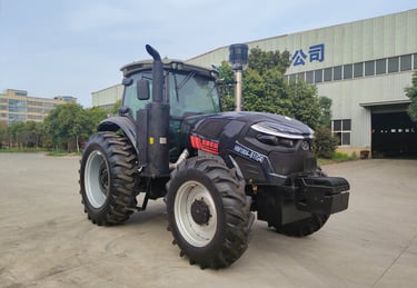 Hongmeng 180HP/4WD tractor with a large wheel on it
