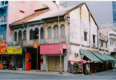 Colonial French architecture houses in Saigon china town