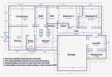 Floor plan and information needed for Material takeoff/ Material list