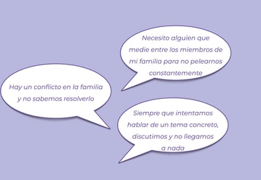 Hay un conflicto en la familia y no sabemos resolverlo”; “