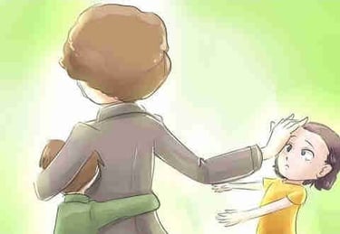 a cartoonish boy and girl playing with a football ball