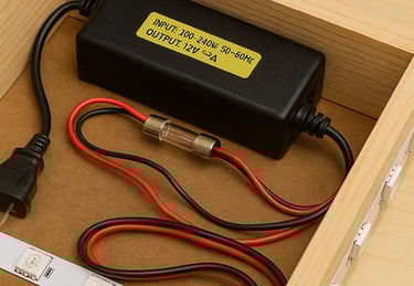 a box with a battery and a battery in it
