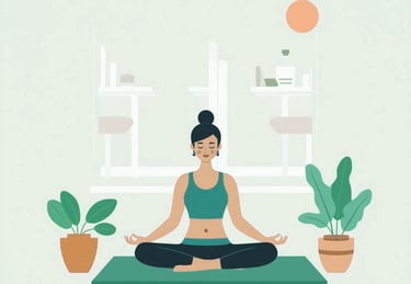 Mindfulness and focus training illustration showing a woman meditating, symbolizing smart learning 