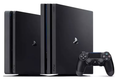 Divulgação/Sony PlayStation - PS4 Slim a esquerda e seu irmão mais potente PS4 PRO a direita