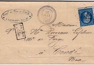 1866: Letter deposited at the post office of LOURCHES on June 26, after the last collection.