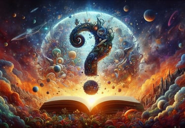 a book with a question mark mark, who is the most important to this image