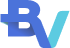 a blue and white logo with the letter v