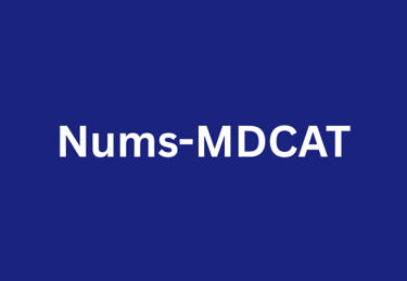 a blue and white logo with the words nums mdat