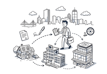 Mobile notary in Boston providing on-site notarization at homes, offices, and hospitals