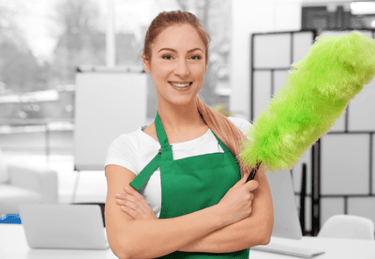 Routine floor cleaning during standard home cleaning in Durham Region