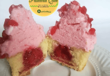 cupcake fresa galleta crujiente pasteleria queti lima