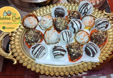 trufas de chocolate bañados grageas nueces