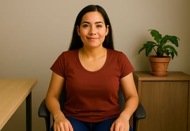 Imagem de uma pessoa sentada em uma cadeira