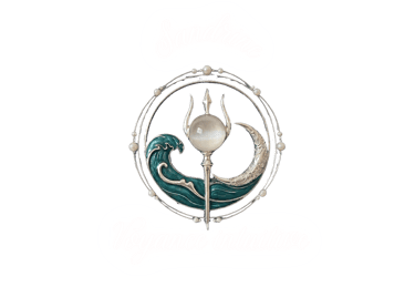 logo Sandrine Voyance Intuitive trident lune vague